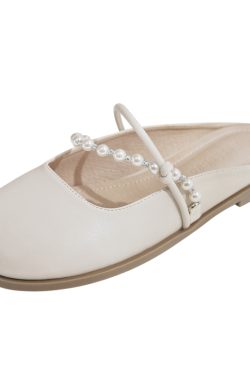 2025 Spring/Summer Sheepskin Evening Shoes for Women - Fairy Style Flat Lazy Half Slippers for Outdoor Wear