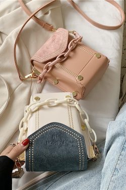 2025 Spring/Summer Women's Color-Blocking Crossbody Bag - Versatile Small Square Handbag for High-End Fashion