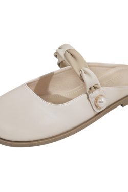 2025 Spring/Summer Women's Sheepskin Open-Toe Half Slippers - Lazy French Style Loafers for Effortless Chic