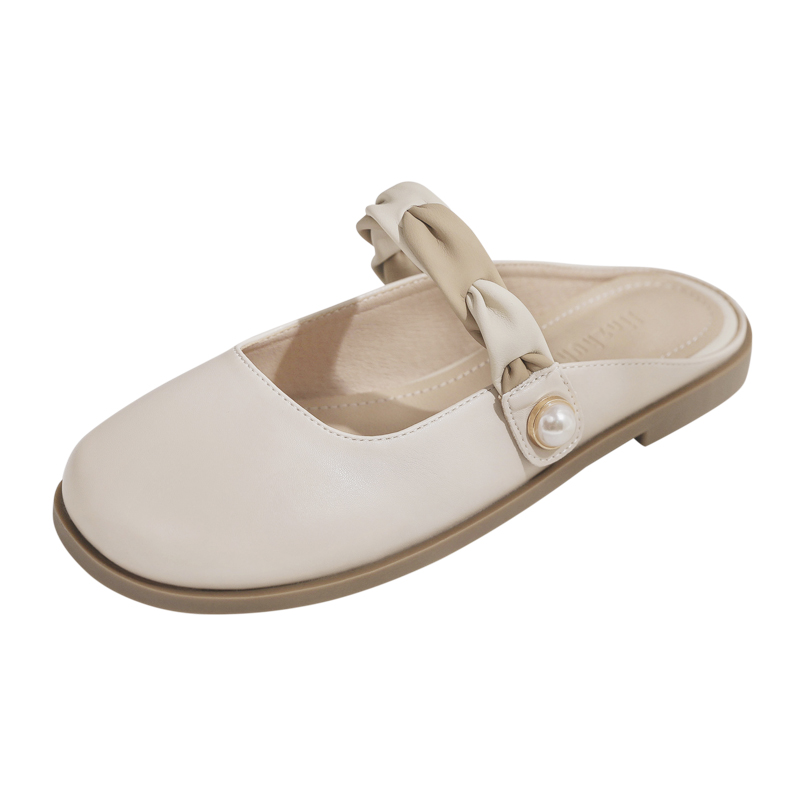 2025 Spring/Summer Women's Sheepskin Open-Toe Half Slippers - Lazy French Style Loafers for Effortless Chic 2025 Spring/Summer Women's Sheepskin Open-Toe Half Slippers - Lazy French Style Loafers for Effortless Chic