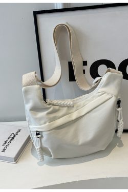 2025 Summer Candy Color Nylon Shoulder Dumpling Bag for Women, Large Capacity Versatile Crossbody Chest Bag