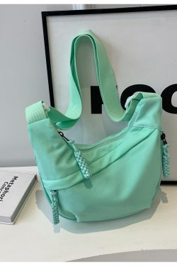 2025 Summer Candy Color Nylon Shoulder Dumpling Bag for Women, Large Capacity Versatile Crossbody Chest Bag