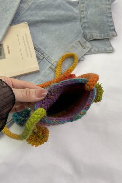 2025 Summer Cute Gradient Knitted Crossbody Phone Bag for Women - Quirky Small Bag, Perfect for Y2K and Festival Style