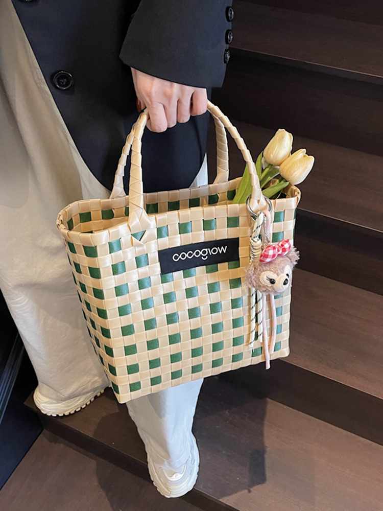 2025 Summer Fashion Woven Handheld Bag for Women - Stylish Bamboo Vegetable Basket for Beach Vacation 2025 Summer Fashion Woven Handheld Bag for Women - Stylish Bamboo Vegetable Basket for Beach Vacation