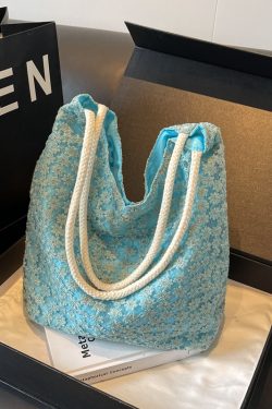 2025 Summer Floral Lace Hollow Small Round Fabric Tote Bag for Women - Large Capacity Commuting Shoulder Bag