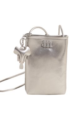 2025 Summer High-End Compact Lightweight Mini Crossbody Bag for Women - Stylish Silver Phone Bag for Walking
