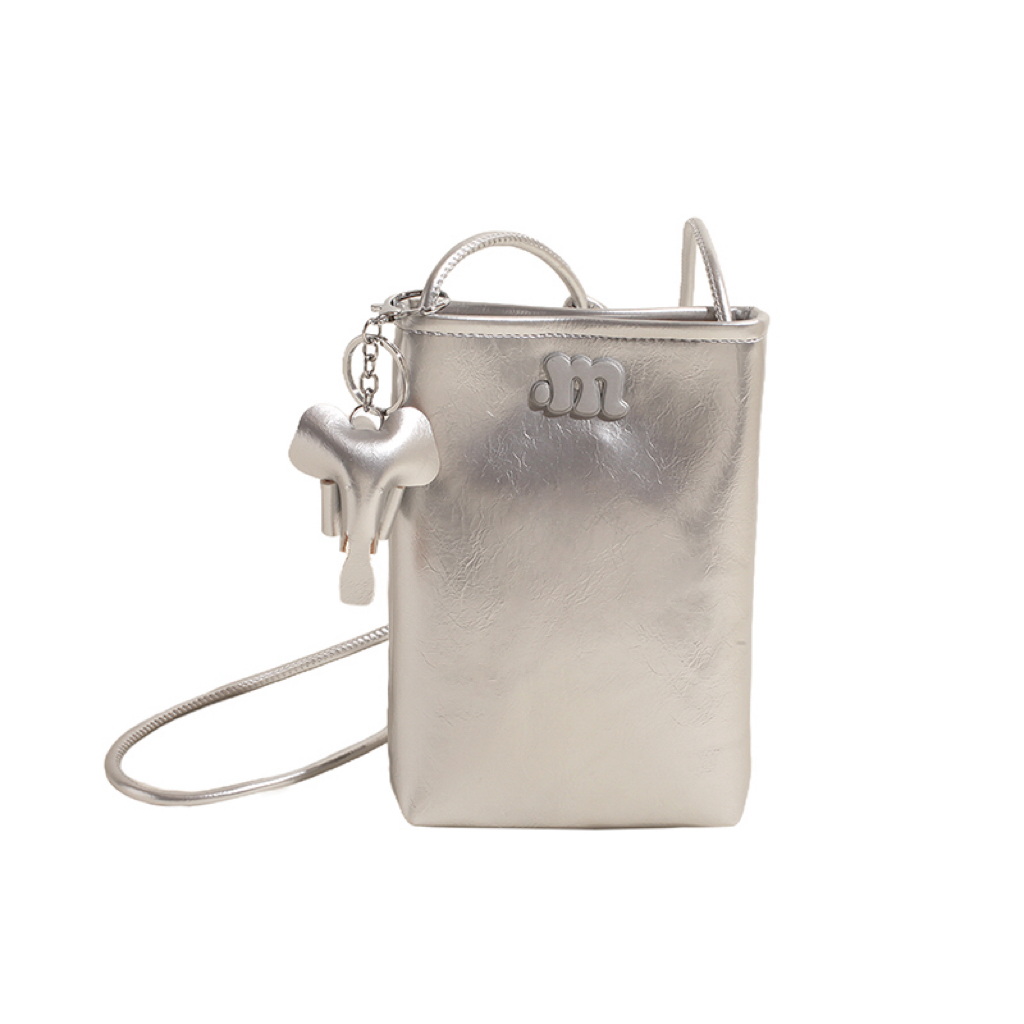 2025 Summer High-End Compact Lightweight Mini Crossbody Bag for Women - Stylish Silver Phone Bag for Walking 2025 Summer High-End Compact Lightweight Mini Crossbody Bag for Women - Stylish Silver Phone Bag for Walking