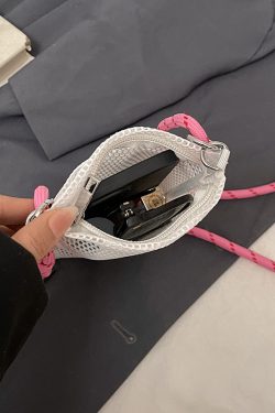2025 Summer High-End Lightweight Color-Blocking Mini Crossbody Bag for Women - Stylish Zipper Phone Bag