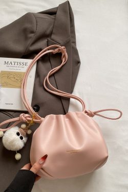 2025 Summer High-End Pleated Bucket Bag for Women - Stylish Shoulder Crossbody Phone Bag