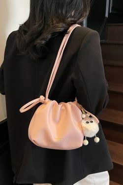 2025 Summer High-End Pleated Bucket Bag for Women - Stylish Shoulder Crossbody Phone Bag