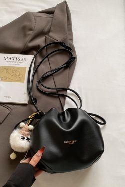 2025 Summer High-End Pleated Bucket Bag for Women - Stylish Shoulder Crossbody Phone Bag