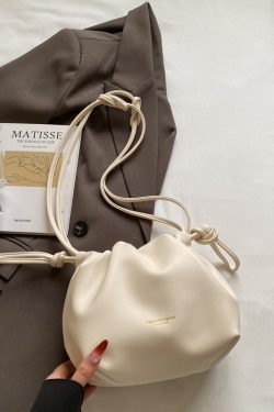 2025 Summer High-End Pleated Bucket Bag for Women - Stylish Shoulder Crossbody Phone Bag