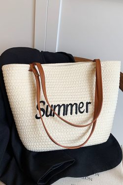 2025 Summer Large Capacity Woven Shoulder Bag for Women - Casual Trendy Beach Bag, Versatile Vacation Tote