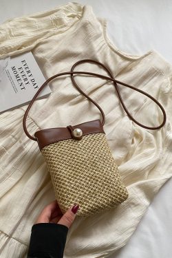 2025 Summer Lightweight Woven Mini Straw Bag for Women, Small Phone Crossbody Bag, Trendy and Stylish Accessory