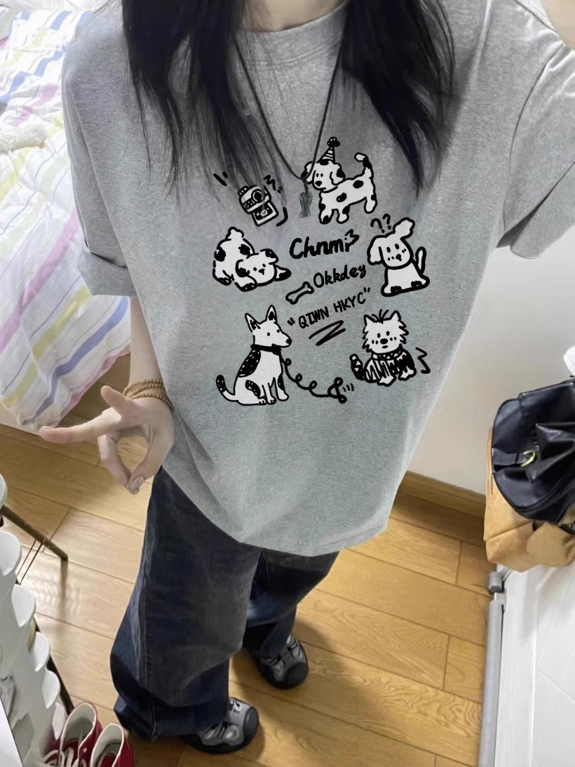 2025 Summer Plus Size Pure Cotton Loose Short Sleeve T-Shirt for Women - Casual American Style Top 2025 Summer Plus Size Pure Cotton Loose Short Sleeve T-Shirt for Women - Casual American Style Top