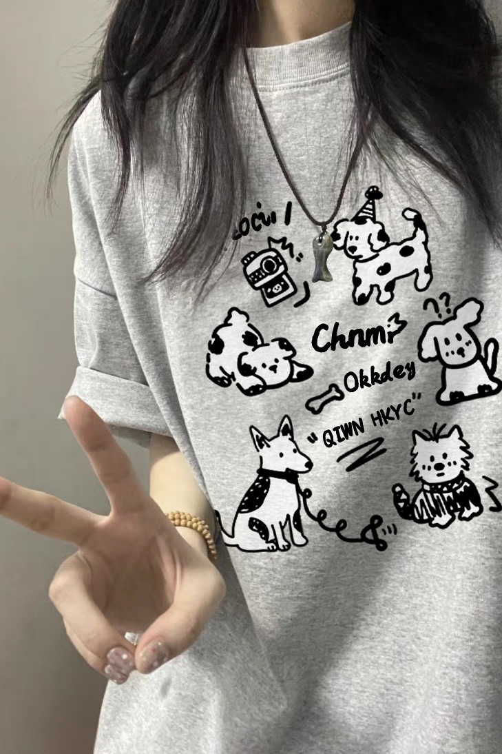 2025 Summer Plus Size Pure Cotton Loose Short Sleeve T-Shirt for Women - Casual American Style Top