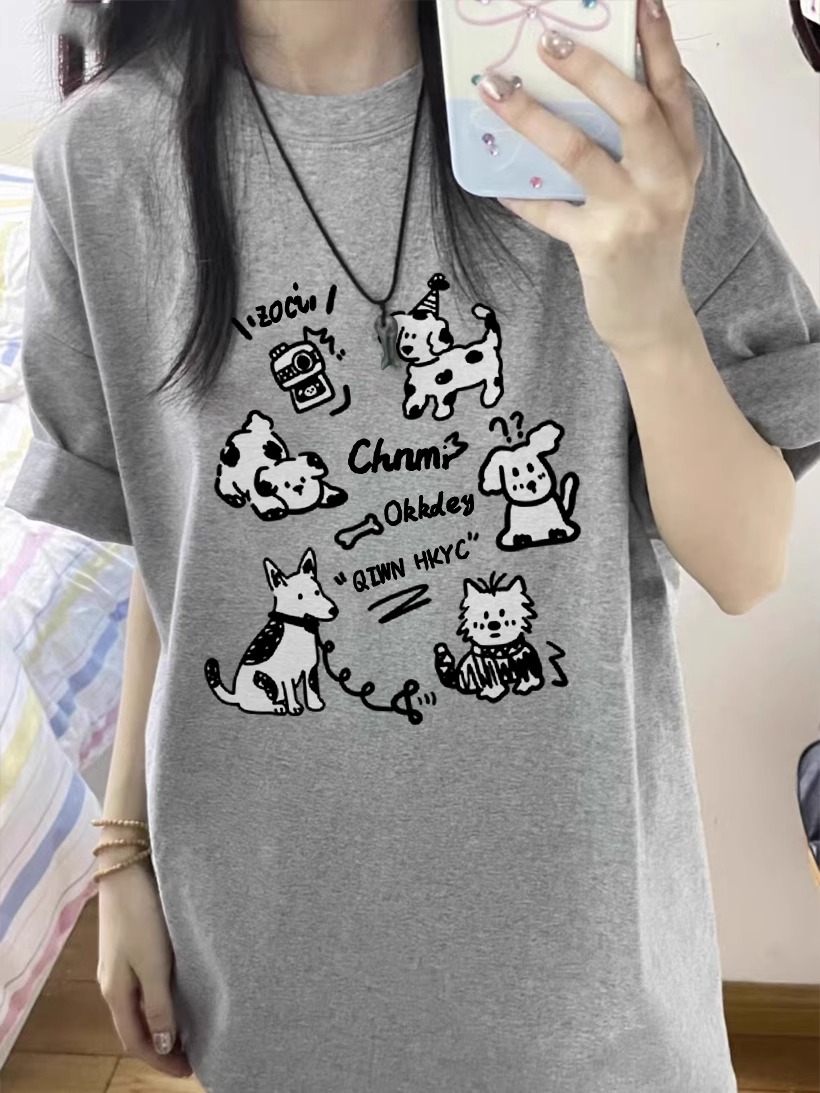 2025 Summer Plus Size Pure Cotton Loose Short Sleeve T-Shirt for Women - Casual American Style Top 2025 Summer Plus Size Pure Cotton Loose Short Sleeve T-Shirt for Women - Casual American Style Top