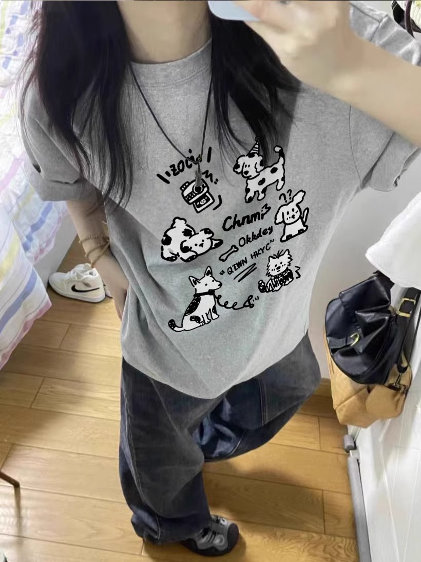 2025 Summer Plus Size Pure Cotton Loose Short Sleeve T-Shirt for Women - Casual American Style Top 2025 Summer Plus Size Pure Cotton Loose Short Sleeve T-Shirt for Women - Casual American Style Top