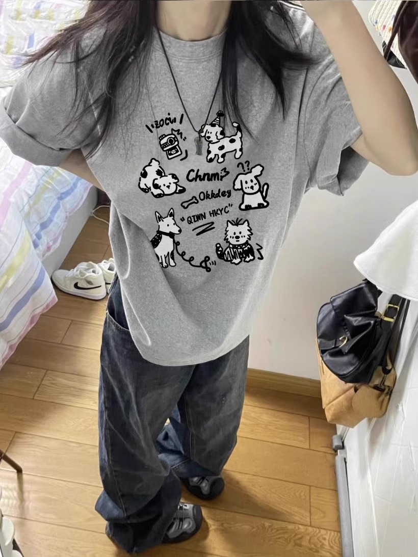 2025 Summer Plus Size Pure Cotton Loose Short Sleeve T-Shirt for Women - Casual American Style Top 2025 Summer Plus Size Pure Cotton Loose Short Sleeve T-Shirt for Women - Casual American Style Top