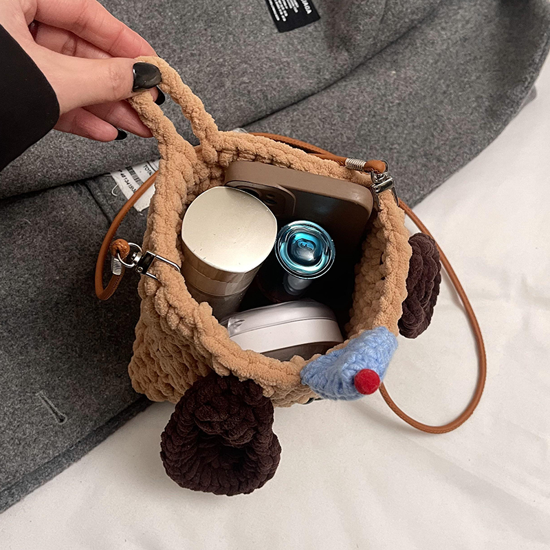 2025 Summer Quirky Cute Knitted Dog Mini Crossbody Phone Bag for Women - Trendy Fashion Accessory 2025 Summer Quirky Cute Knitted Dog Mini Crossbody Phone Bag for Women - Trendy Fashion Accessory