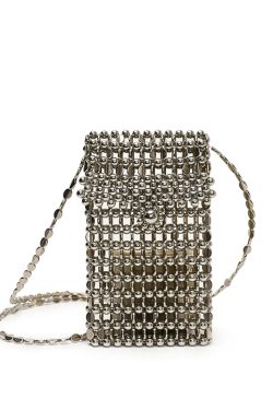 2025 Summer Silver Bead Mini Crossbody Bag for Women - High-End Phone Bag with Chic Niche Design