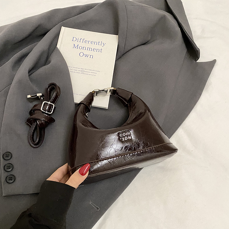 2025 Summer Versatile Oil Wax Leather Crossbody Handbag for Women - Chic Daily Commuting Dumpling Style 2025 Summer Versatile Oil Wax Leather Crossbody Handbag for Women - Chic Daily Commuting Dumpling Style