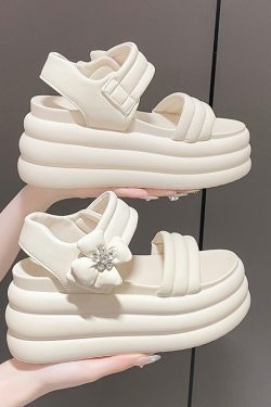 2025 Summer Women's Casual Platform Sandals - Height-Increasing, Thick-Soled Roman Style for Outdoor Comfort