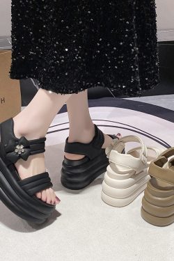 2025 Summer Women's Casual Platform Sandals - Height-Increasing, Thick-Soled Roman Style for Outdoor Comfort