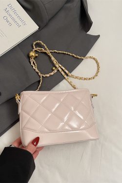2025 Summer Women's Diamond-Patterned Bucket Bag, Chic Small Chain Crossbody, Fashionable and Versatile Style