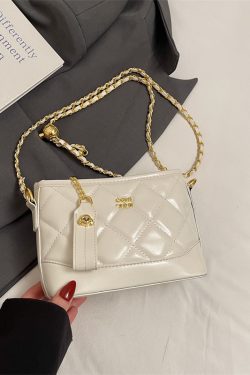 2025 Summer Women's Diamond-Patterned Bucket Bag, Chic Small Chain Crossbody, Fashionable and Versatile Style