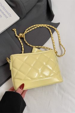 2025 Summer Women's Diamond-Patterned Bucket Bag, Chic Small Chain Crossbody, Fashionable and Versatile Style