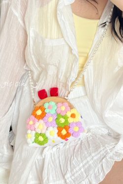 2025 Summer Women's High-End Versatile Beach Bag, Pearl Crossbody Shell Bag in Rural Style