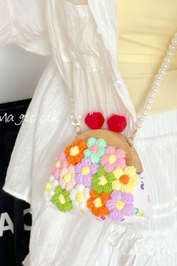 2025 Summer Women's High-End Versatile Beach Bag, Pearl Crossbody Shell Bag in Rural Style