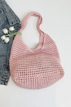 2025 Summer Women's Large Capacity Hollow Woven Beach Bucket Bag - Trendy Simple Design for Coastal Adventures