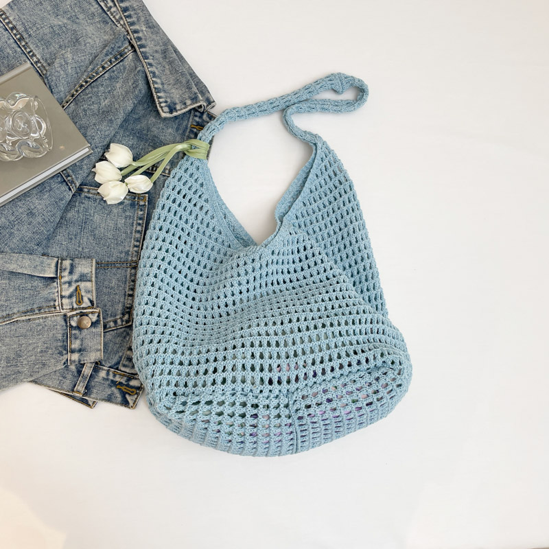 2025 Summer Women's Large Capacity Hollow Woven Beach Bucket Bag - Trendy Simple Design for Coastal Adventures 2025 Summer Women's Large Capacity Hollow Woven Beach Bucket Bag - Trendy Simple Design for Coastal Adventures