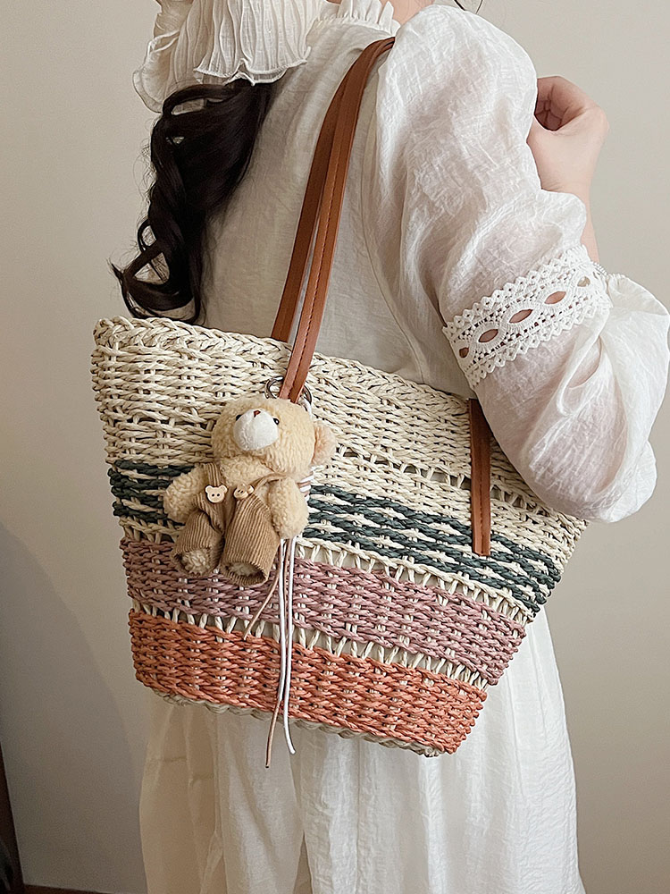 2025 Summer Women's Versatile Woven Straw Bucket Bag - Fashionable Crossbody for Beach Vacation & Everyday Use 2025 Summer Women's Versatile Woven Straw Bucket Bag - Fashionable Crossbody for Beach Vacation & Everyday Use