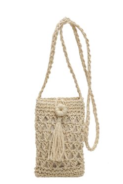 2025 Summer Woven Crossbody Bag for Women - Mini Straw Phone Bag, Versatile High-End Niche Style