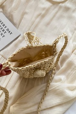 2025 Summer Woven Crossbody Bag for Women - Mini Straw Phone Bag, Versatile High-End Niche Style