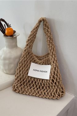 2025 Summer Woven Straw Bag for Women, Commuter Knitted Handbag, Portable Beach Tote, Vacation Essential