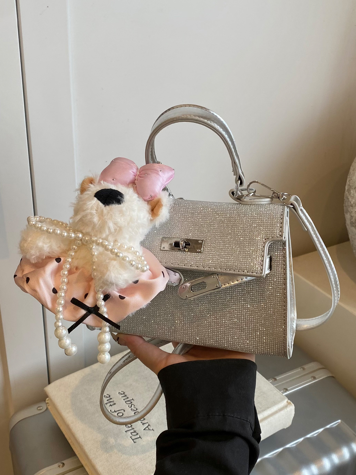 2025 Trendy Silver Kelly Handbag for Women - Versatile Small Square Shoulder Crossbody Bag 2025 Trendy Silver Kelly Handbag for Women - Versatile Small Square Shoulder Crossbody Bag