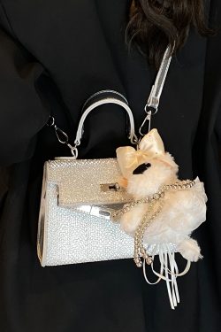 2025 Trendy Silver Kelly Handbag for Women - Versatile Small Square Shoulder Crossbody Bag