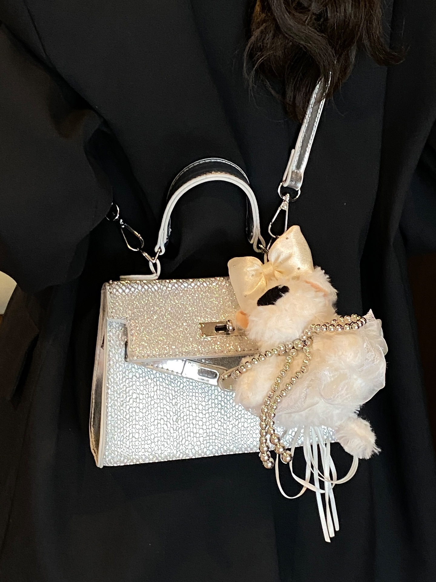 2025 Trendy Silver Kelly Handbag for Women - Versatile Small Square Shoulder Crossbody Bag 2025 Trendy Silver Kelly Handbag for Women - Versatile Small Square Shoulder Crossbody Bag