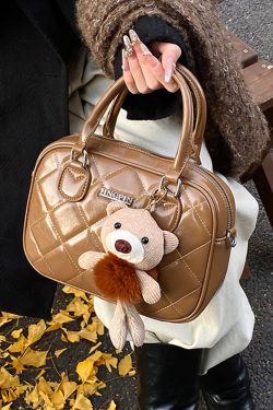 2025 Winter Women's Minimalist Diamond-Patterned Handheld Travel Bag, Chic Shoulder Bag, High-End Underarm Style