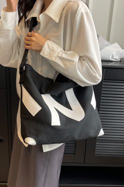 2025 Women’s Canvas Tote Bag - Large Capacity, Versatile Handbag for Students, Commuting, Shoulder and Crossbody Style