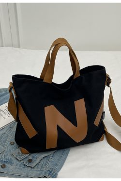 2025 Women’s Canvas Tote Bag - Large Capacity, Versatile Handbag for Students, Commuting, Shoulder and Crossbody Style