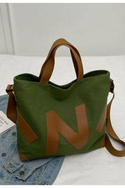 2025 Women’s Canvas Tote Bag - Large Capacity, Versatile Handbag for Students, Commuting, Shoulder and Crossbody Style