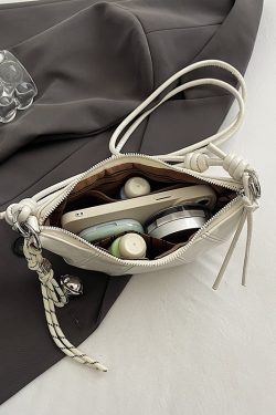 2025 Women's High-End Silver Horn Dumpling Bag - Textured Crossbody Zipper Phone Bag for Summer Fashion