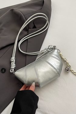 2025 Women's High-End Silver Horn Dumpling Bag - Textured Crossbody Zipper Phone Bag for Summer Fashion