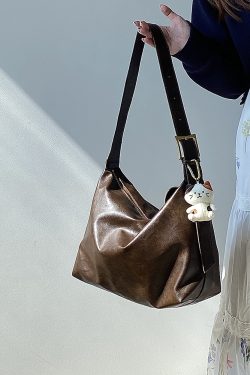 2025 Women's Korean Style Literary Retro Tote Bag - Large Capacity Commuter Shoulder & Crossbody Bag