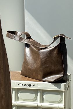 2025 Women's Korean Style Literary Retro Tote Bag - Large Capacity Commuter Shoulder & Crossbody Bag